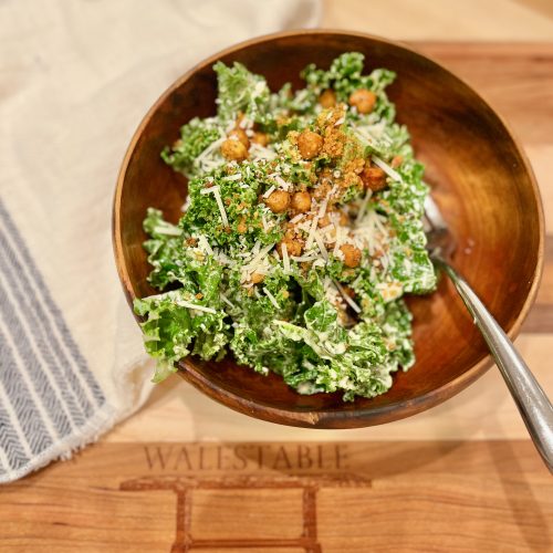 milk street kale salad with green tahini dressing Tuscan Parmesan and Spicy Chickpeas healthy kale salad